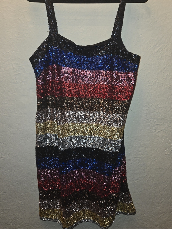 GAP Dresses & Skirts - Gap Multicolor Sequin Mini Dress Y2K Party Disco Sparkle Slip Dress M